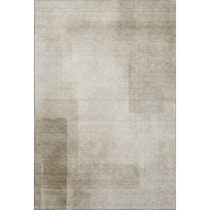 HomeRoots 8' Khaki and Ivory Geometric Area Rug - Washable, Stain-Resistant, UV Protected for High Traffic Spaces 692491