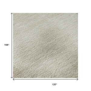 HomeRoots 10' X 14' Khaki Ivory Geometric Area Rug – Stylish, Washable, UV-Protected, Perfect for Busy Homes! 692493