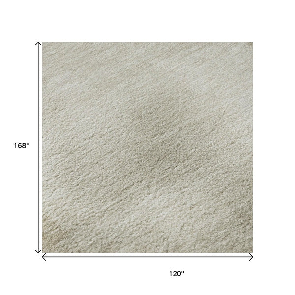 HomeRoots 10' X 14' Khaki Ivory Geometric Area Rug – Stylish, Washable, UV-Protected, Perfect for Busy Homes! 692493