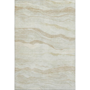 HomeRoots 8' Beige And Ivory Striped Area Rug - Durable, Washable, Stain Resistant with UV Protection & Style 692497