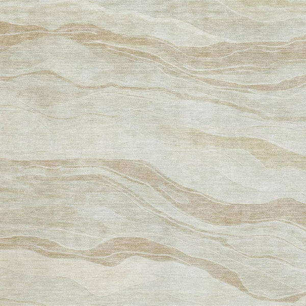 HomeRoots 8' Beige And Ivory Striped Area Rug - Durable, Washable, Stain Resistant with UV Protection & Style 692497