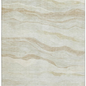 HomeRoots 8' Beige And Ivory Striped Area Rug - Durable, Washable, Stain Resistant with UV Protection & Style 692497
