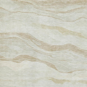 HomeRoots 9' X 12' Washable Beige And Ivory Striped Area Rug - UV Protected, Stain-Resistant, Perfect for Homes 692498