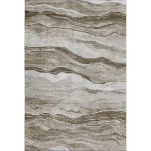 HomeRoots 10' Brown and Beige Striped Washable Area Rug – Durable, UV-Protected, Perfect for Busy Homes! 692505