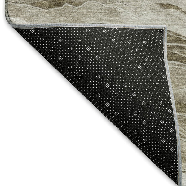 HomeRoots 10' Brown and Beige Striped Washable Area Rug – Durable, UV-Protected, Perfect for Busy Homes! 692505