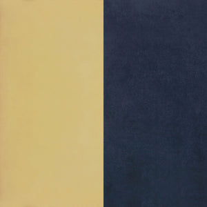 English Elm Raleigh White Pedestal Dining Set with Blue Molded Chairs and Brass Base — Mid-Century Luxe 5-Piece B062S01027