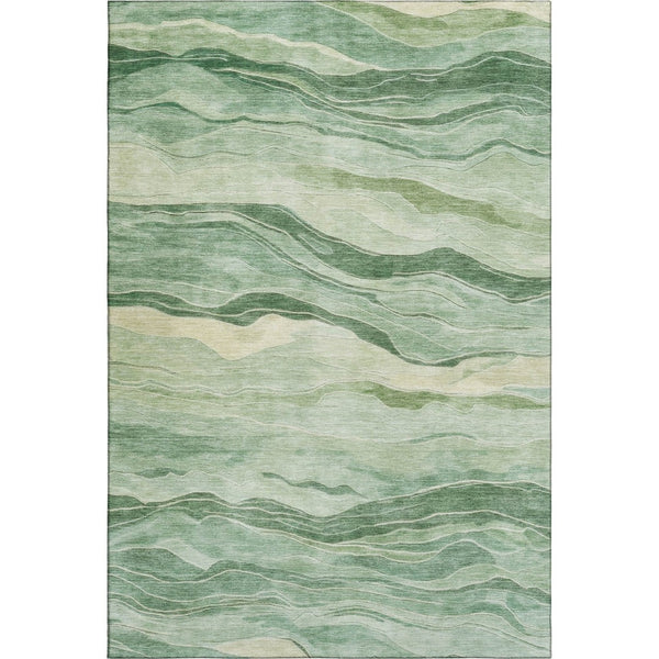 HomeRoots 10' Green & Beige Striped Washable Area Rug with UV Protection - Durable, Stylish & Easy-Care Solution 692511