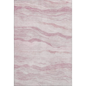 HomeRoots 5' X 8' Pink And Ivory Striped Washable Area Rug – Durable, UV-Protected, Easy-Clean Comfort for Homes 692513