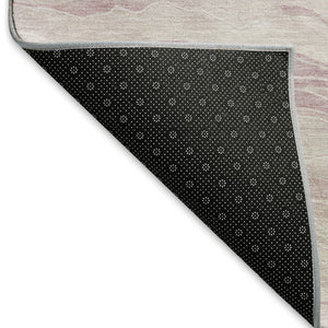 HomeRoots 5' X 8' Pink And Ivory Striped Washable Area Rug – Durable, UV-Protected, Easy-Clean Comfort for Homes 692513
