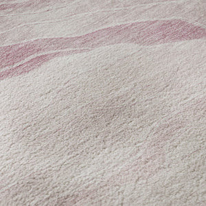 HomeRoots 5' X 8' Pink And Ivory Striped Washable Area Rug – Durable, UV-Protected, Easy-Clean Comfort for Homes 692513