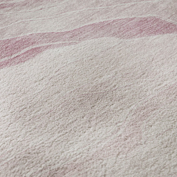 HomeRoots 5' X 8' Pink And Ivory Striped Washable Area Rug – Durable, UV-Protected, Easy-Clean Comfort for Homes 692513