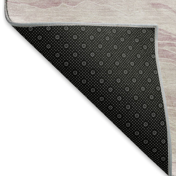 HomeRoots 8' Pink and Ivory Striped Washable Area Rug – Durable, UV-Protected, Stylish for High-Traffic Spaces 692515