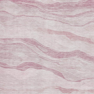 HomeRoots 8' Pink and Ivory Striped Washable Area Rug – Durable, UV-Protected, Stylish for High-Traffic Spaces 692515