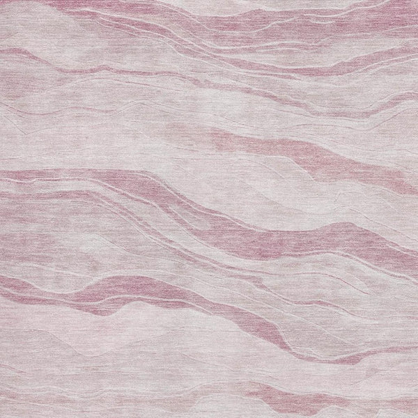 HomeRoots 8' Pink and Ivory Striped Washable Area Rug – Durable, UV-Protected, Stylish for High-Traffic Spaces 692515