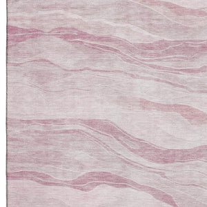 HomeRoots 10' Pink and Ivory Striped Washable Area Rug with UV Protection – Soft, Stylish, and Stain Resistant! 692517