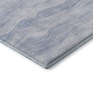 HomeRoots 10' Sky Blue & Ivory Striped Washable Area Rug with UV Protection - Durable, Stylish, Easy Care! 692523