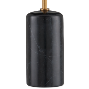Martini Black Torchiere Table Lamp - Chic Mid-Century Modern Design with Antique Brass & Marble Base