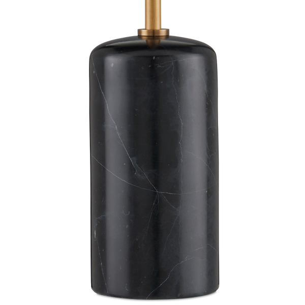 Martini Black Torchiere Table Lamp - Chic Mid-Century Modern Design with Antique Brass & Marble Base