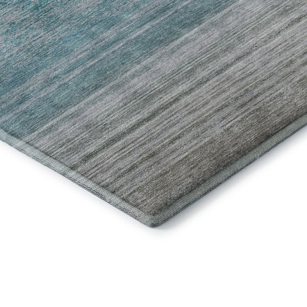 HomeRoots 8' Sky Blue Beige Ivory Striped Washable Area Rug - UV Protected, Soft, Durable, Ideal for Homes! 692533