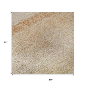 HomeRoots 5' X 8' Coral Ivory and Gray Striped Washable Area Rug for Stylish, Family-Friendly Spaces Today! 692537