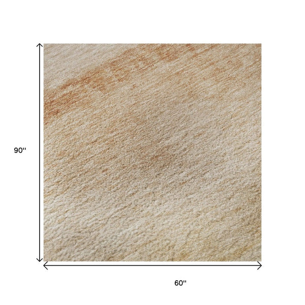 HomeRoots 5' X 8' Coral Ivory and Gray Striped Washable Area Rug for Stylish, Family-Friendly Spaces Today! 692537