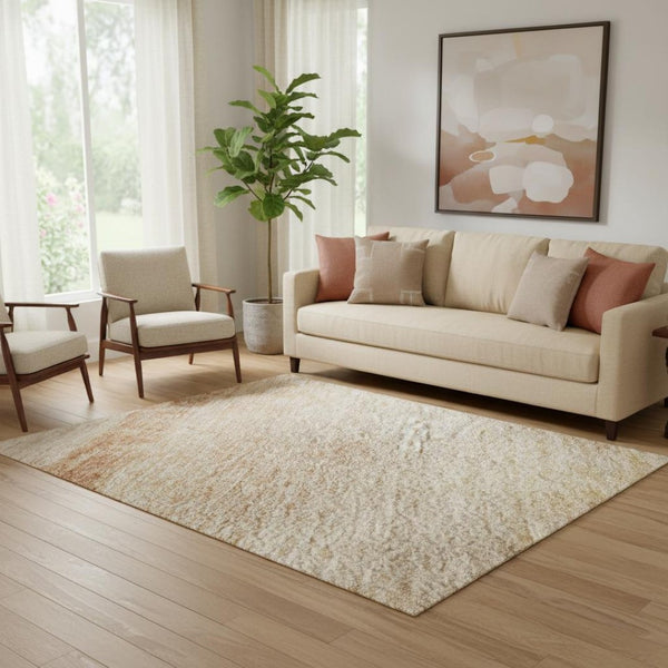 HomeRoots 5' X 8' Coral Ivory and Gray Striped Washable Area Rug for Stylish, Family-Friendly Spaces Today! 692537