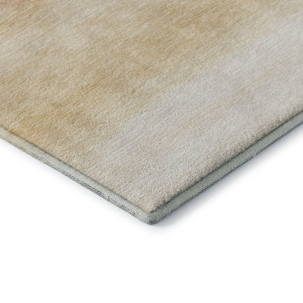 HomeRoots 8' X 8' Stylish Coral, Ivory & Gray Striped Washable Round Rug with UV Protection for Indoor & Outdoor Use 692538