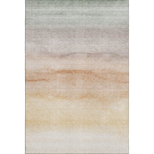 HomeRoots 8' Coral Ivory and Gray Striped Area Rug - Washable, UV Protected, Durable for High-Traffic Spaces 692539