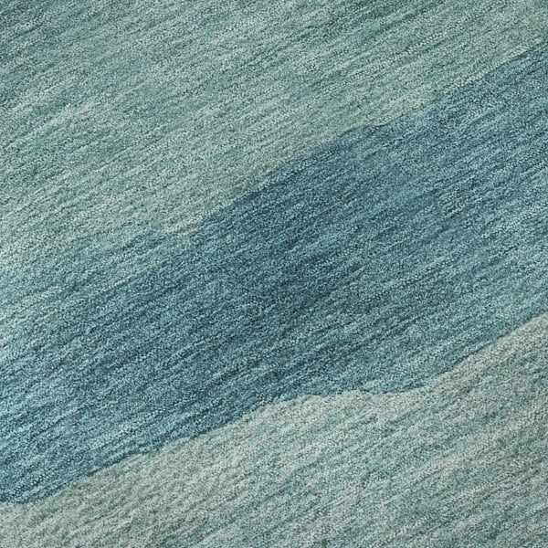 HomeRoots 8' X 8' Turquoise Striped Round Rug - Washable, UV Protected, Durable, Stain Resistant, Non-Slip Backing 692544