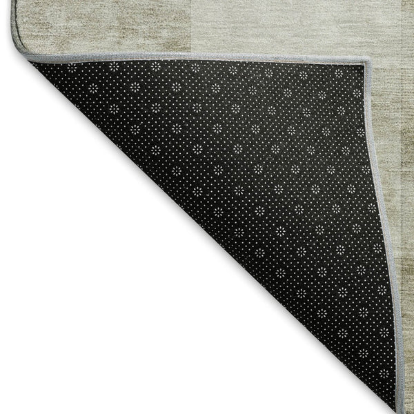 HomeRoots 5' Modern Beige Ivory Taupe Geometric Washable Area Rug with UV Protection for Durable Style 692549