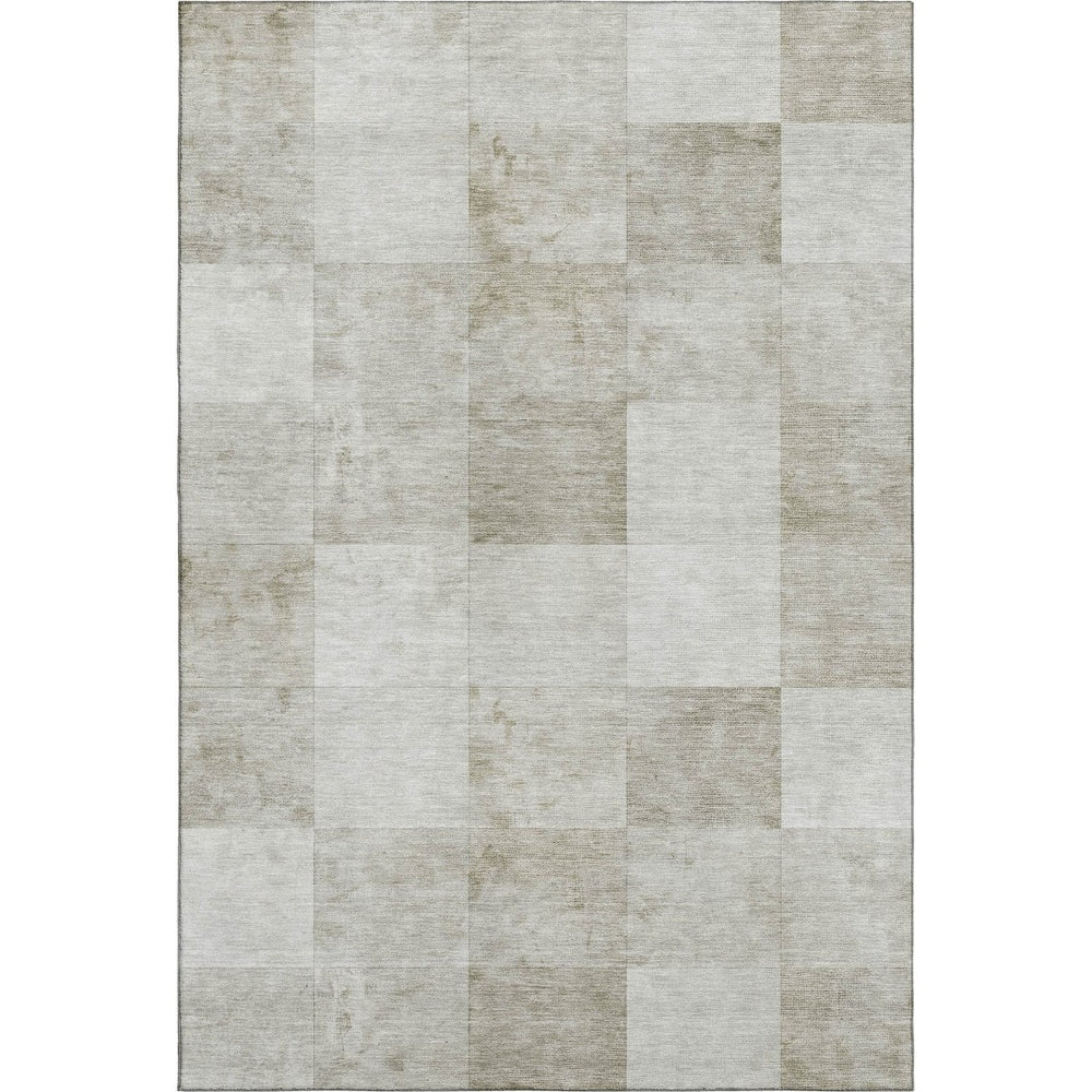 HomeRoots 8' Stylish Beige Ivory Taupe Geometric Area Rug - Washable, UV Protected, Perfect for Busy Homes! 692551