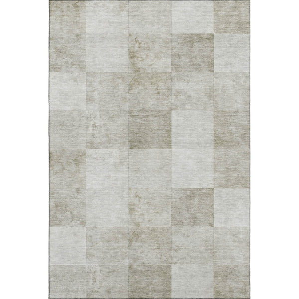 HomeRoots 8' Stylish Beige Ivory Taupe Geometric Area Rug - Washable, UV Protected, Perfect for Busy Homes! 692551