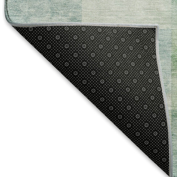 HomeRoots 8' Pale Aqua Mint Green & Ivory Geometric Washable Area Rug - Stylish, Durable & UV Protected! 692557
