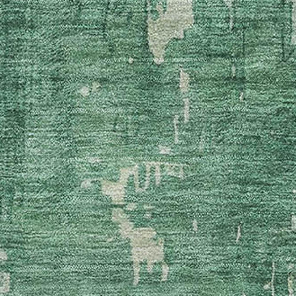 HomeRoots 5' X 8' Abstract Emerald & Denim Blue Area Rug - Washable, UV-Protected, Non-Slip, Durable Design 692561