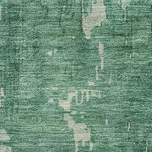 HomeRoots 8' Stylish Emerald & Denim Blue Abstract Washable Area Rug with UV Protection for High-Traffic Homes 692563
