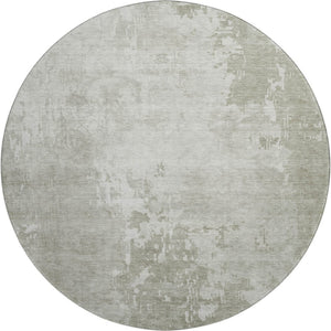 HomeRoots 8' X 8' Stylish Linen Beige Abstract Round Rug - Washable, UV-Protected, and Family-Friendly Design 692568