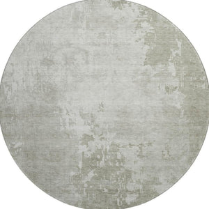 HomeRoots 8' X 8' Stylish Linen Beige Abstract Round Rug - Washable, UV-Protected, and Family-Friendly Design 692568