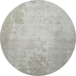 HomeRoots 8' X 8' Stylish Linen Beige Abstract Round Rug - Washable, UV-Protected, and Family-Friendly Design 692568
