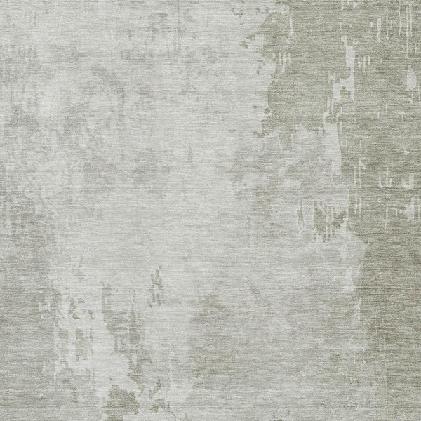 HomeRoots 8' Linen and Beige Abstract Area Rug - Washable, UV-Protected, Durable for High-Traffic Spaces 692569
