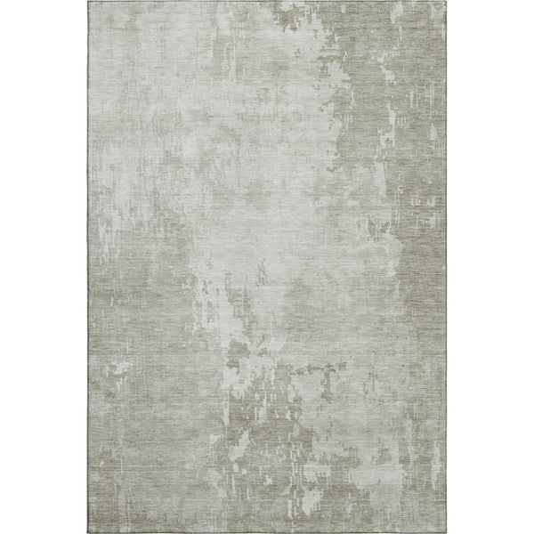 HomeRoots 9' X 12' Linen and Beige Abstract Area Rug – Durable, Washable, UV-Protected for Family-Friendly Homes 692570