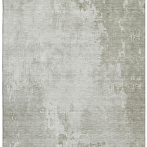HomeRoots 9' X 12' Linen and Beige Abstract Area Rug – Durable, Washable, UV-Protected for Family-Friendly Homes 692570