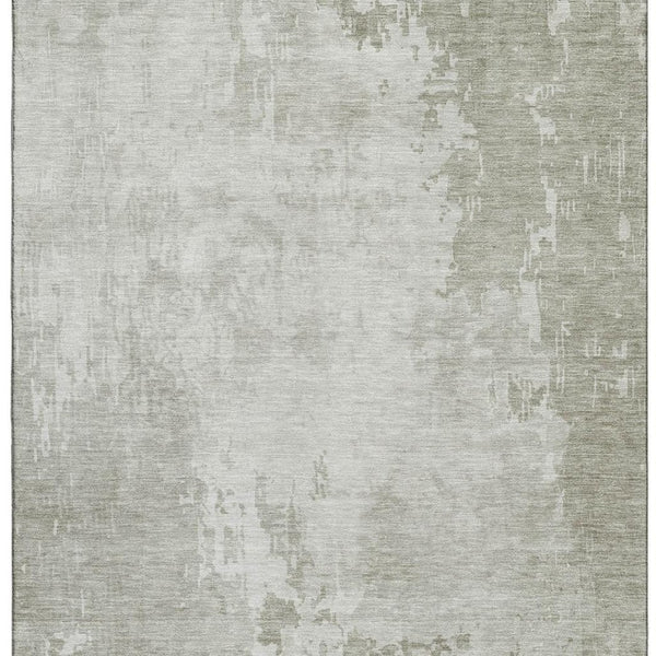 HomeRoots 9' X 12' Linen and Beige Abstract Area Rug – Durable, Washable, UV-Protected for Family-Friendly Homes 692570