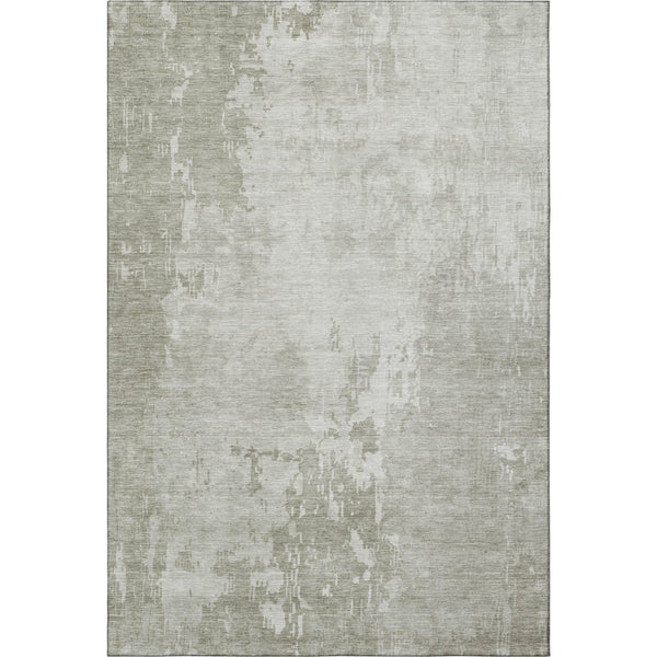 HomeRoots 10' X 14' Linen and Beige Abstract Area Rug - Washable, UV-Protected, and Durable for Everyday Use 692571