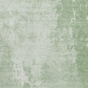 HomeRoots 8' Mint Green & Beige Abstract Area Rug - Washable, UV-Protected, Non-Slip for High-Traffic Spaces 692575
