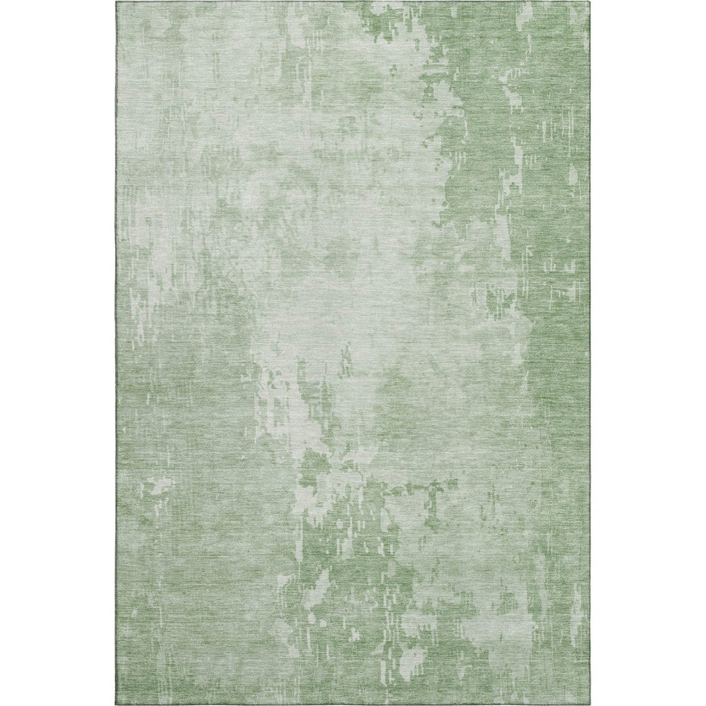 HomeRoots 10' Mint Green & Beige Abstract Washable Area Rug – UV Protected, Stain Resistant, Soft Polyester 692577