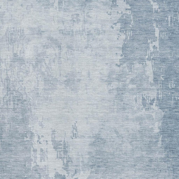 HomeRoots 8' Sky Blue & Ivory Abstract Area Rug - Washable, Stain Resistant, UV Protected for Modern Spaces! 692581