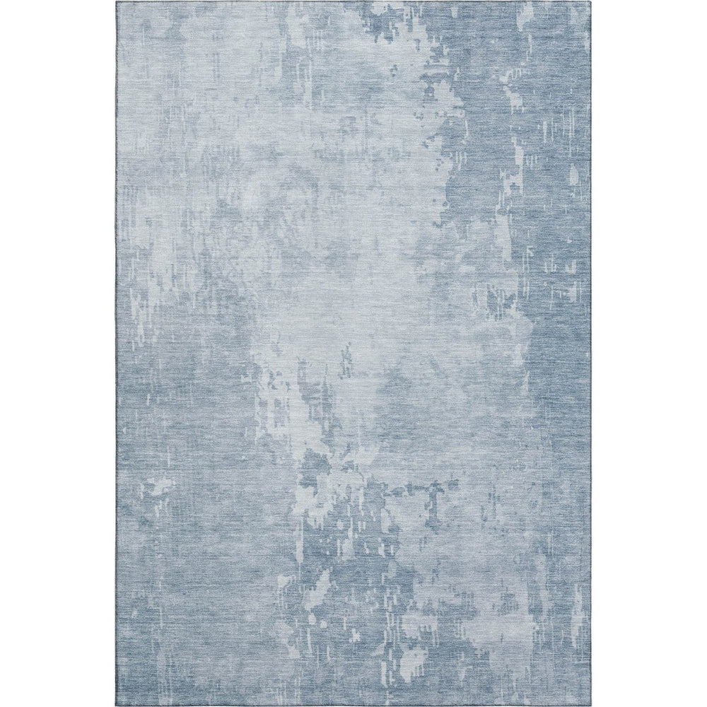 HomeRoots 9' X 12' Sky Blue & Ivory Abstract Area Rug - Washable, UV Protected, Durable & Stylish for Busy Homes 692582