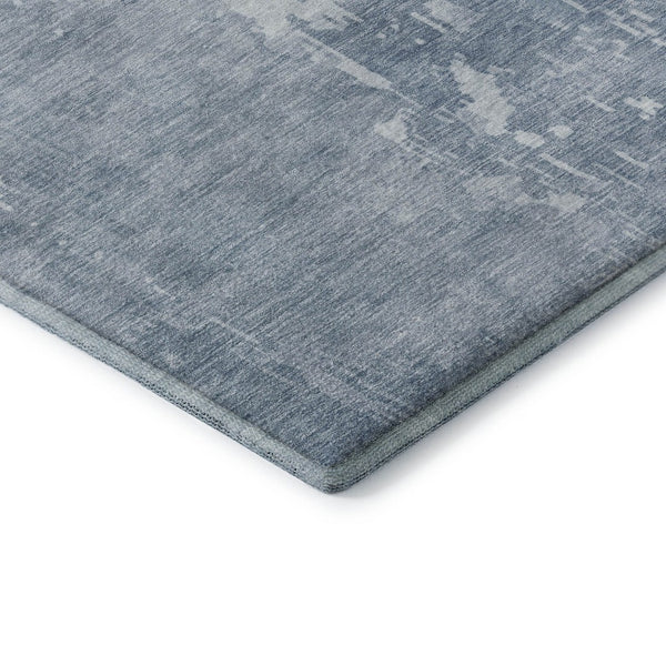 HomeRoots 9' X 12' Sky Blue & Ivory Abstract Area Rug - Washable, UV Protected, Durable & Stylish for Busy Homes 692582