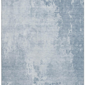 HomeRoots 9' X 12' Sky Blue & Ivory Abstract Area Rug - Washable, UV Protected, Durable & Stylish for Busy Homes 692582