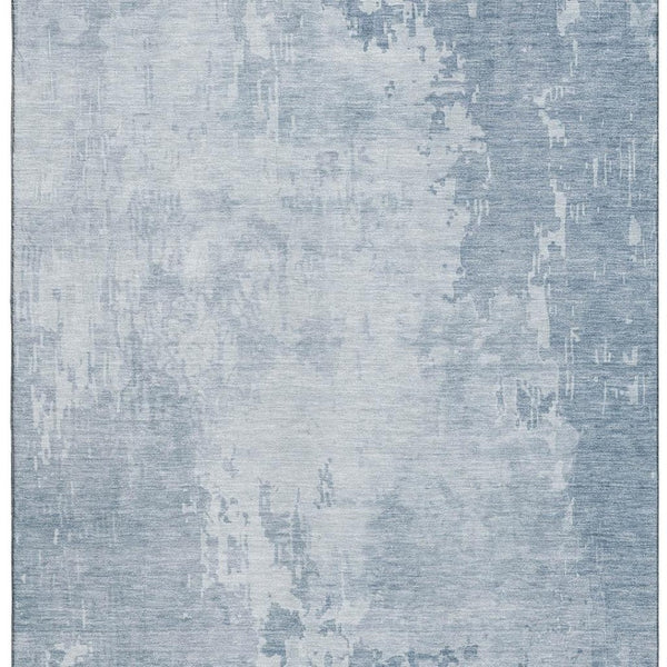 HomeRoots 9' X 12' Sky Blue & Ivory Abstract Area Rug - Washable, UV Protected, Durable & Stylish for Busy Homes 692582